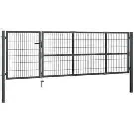 vidaXL Gartentor mit Pfosten 350 x 100 cm Anthrazit