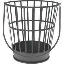 PROGARDEN Kaminholzkorb mit Griff 36,5 x 39 cm schwarz