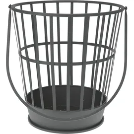 PROGARDEN Kaminholzkorb mit Griff 36,5 x 39 cm schwarz