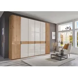 Wiemann Drehtürenschrank WIEMANN "Cardiff", weiß (glas weiß), B:295,2cm H:236cm T:58cm, Floatglas, Hartfaserplatte, Holzwerkstoff, Massivholz, Schränke, Drehtürenschrank, inkl. Türdämpfung