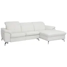 vente-unique Ecksofa aus Büffelleder – elfenbeinfarben – rechter Winkel