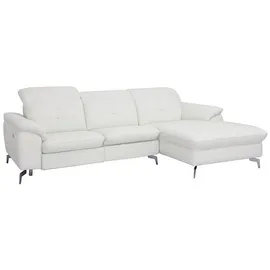 vente-unique Ecksofa aus Büffelleder – elfenbeinfarben – rechter Winkel