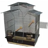 60 cm Vogelkäfig Vogelbauer Wellensittich Kanarien Voliere Vogelhaus Iza 2 ohne - braun