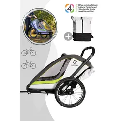 Hamax Breeze One Kinderfahrradanhänger für 1 Kind, Farbe: Black