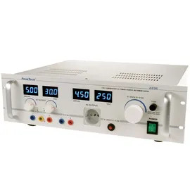 Peaktech 2235 – Regeltrenntransformator, 250 V AC / 30V 5A DC – Labornetzteil für Labor Stromversorgung 19" Rack Einbaufähig – Mit Typ C-Steckdose und 4mm Buchsen