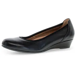 Keilpumps GABOR "KRETA", Damen, Gr. 41, schwarz, Kalbsleder, unifarben, klassisch, Schuhe, in bequemer Weite G (= weit)
