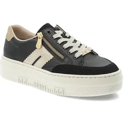 Schwarze Sneakers Rieker Plateauschuhe, 40
