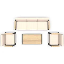 Lesli-Living Manu Loungeset anthrazit/beige