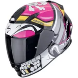 Scorpion Exo-491 Pirate, Integralhelm - Schwarz/Weiß/Pink/Gelb - L