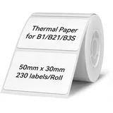 Niimbot Etiketten R 50 x 30 mm – 230 Stück Weiß für B21