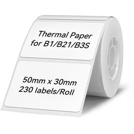 Niimbot Etiketten R 50 x 30 mm – 230 Stück Weiß für B21