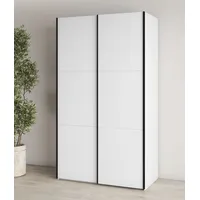 otto home Kleiderschrank OTTO HOME "Eastvale, 120x64x210cm, ideal für kleine Räume oder Nischen", weiß, B:120cm H:210cm T:64cm, FSC-zertifizierter Holzwerkstoff, Melamin, Metall, Schränke, Kleiderschrank, Schrank mit Schwebetüren, FSC-zertifiziert, Metallgriffe
