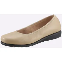 Ballerina CLASSIC BASICS, Damen, Gr. 37, beige, Glattleder, Basic, Schuhe