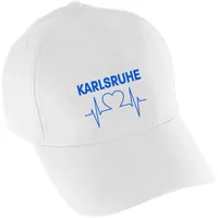 Multifanshop Baseballcap - Karlsruhe - Herzschlag - Druck blau