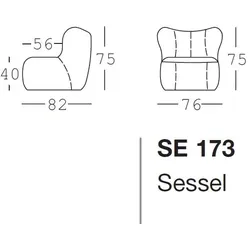 freistil Rolf Benz 173 - Sessel (Loungesessel) | Stoff, taubenblau 3047