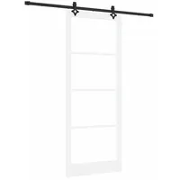 vidaXL Schiebetür Weiß 93 x 232 cm Massivholz Kiefer und Glas 3332320