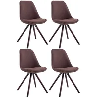 CLP 4er Set Retro-Stühle Toulouse Rund Mit Stoffbezug Und