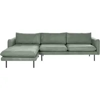 Beliani Ecksofa 4-Sitzer VINTERBRO Stoff Hellgrün rechtsseitig