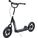 Homcom Kinderroller mit Hinterbremse 12 Zoll Tretroller Roller Scooter Cityroller für Kinder Kickboard Höhenverstellbar Stahl EVA Schwarz