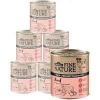 Dehner Fine Nature Nassfutter in Lebensmittelqualität, für Hunde, Rind, 6 x 800 g Dose (4.8 kg)