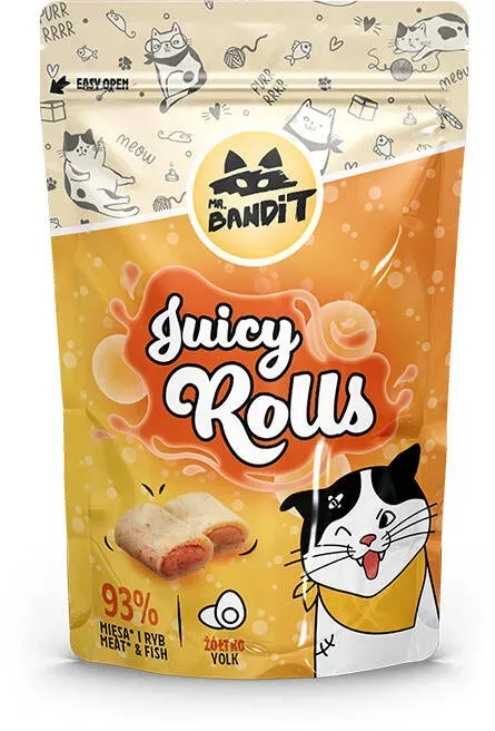 Mr Bandit Juicy Rolls Katzenleckerli, feuchte Kroketten mit Eigelb 40g (Rabatt für Stammkunden 3%)