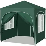 Woltu Faltpavillon 2 x 2 m inkl. 4 Seitenteile Grün