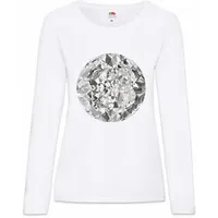 Urban Backwoods Langarmshirt Diamond VI Damen Langarmshirt Diamant Rap Hip Hop Pin Up Rockabella (1-tlg) Tattoo Rich Gangster Rockabilly weiß M