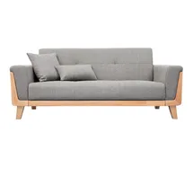 miliboo Couch Stoff 3 Plätze Hellgrau