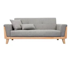 miliboo Couch Stoff 3 Plätze Hellgrau