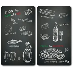KESPER Multi-Glasschneideplatte, 2er Pack, Motiv: Ristorante