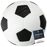 HMF 4790-01 Spardose Fußball Lederoptik 15 cm Durchmesser, Schwarz Weiß