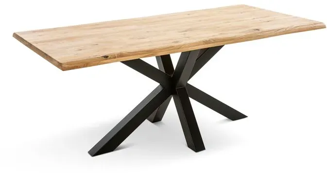 [de]sign & more Esstisch Cleveland 200 x 100 cm Holz Braun Wildeiche