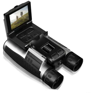 Micpointik Digitales Fernglas mit Kamera, 2.5K Video, 12x Vergrößerung, 2.4 Zoll LCD, 8X Digitalzoom, für Vogelbeobachtung Wandern Camping, Silber