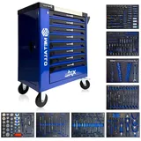 Toolcar Metallo Blue 8/8 Werkzeugwagen Werkstattwagen 8 Schubladen bestückt