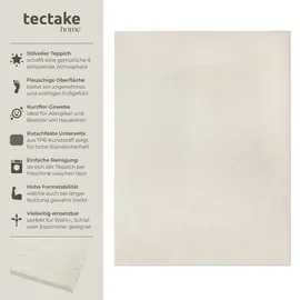 Tectake Kurzflorteppich Soft Zone - 160 x 230 cm creme