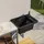 QLS Ausgussbecken 50x34 cm Kunststoff Siphon Schwarz