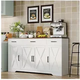 GarveeMore Sideboard Modernes Buffet Sideboard Küche Aufbewahrungsschrank braun