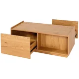 Mendler Couchtisch HWC-J78, Wohnzimmertisch Beistelltisch Sofatisch, Schublade, MDF 110x50x40cm ~ Eiche-Optik