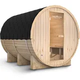 holz4home® Fasssauna Pini Wood inkl. Elektroofen I Gartensauna aus Fichtenholz I Aussensauna Saunafass Sauna für Terrasse Aussenbereich (Sauna XL)