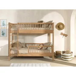 Etagenbett HOME AFFAIRE "Forrest in Eiche natur geölt, stabil und hochwertig verarbeitet", braun (eiche, eiche natur geölt, eiche natur geölt, eiche natur geölt), B:104,9cm H:175,4cm L:207,5cm, Etagenbetten, Ausf. massiv, Rausfallschutz unten, ohne oder mit Bettschublade