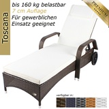 Sonnenliege Gartenliege Liege Liegestuhl Strandliege Polyrattan Rattan Braun