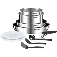 Tefal Ingenio 10-teiliges Kochgeschirr-Set für vielseitiges Kochen und Platzersp - Schwarz