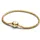 Pandora Facettiertes Schlangen-Gliederarmband mit Herzverschluss goldfarben 564236C00-19 Größe 19 cm