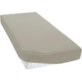 TM MAXX Jersey Spannbettlaken für Baby und Kinder mit Öko-Tex Standard (Taupe 042, 180x200) Matratzenhöhe bis 30 cm, Spannbetttuch aus 100% Baumwolle