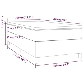 vidaXL Boxspringbett 100 x 200 cm Dunkelgrün