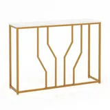 Costway Konsolentisch 110 x 30 x 80 cm Gold/Weiß