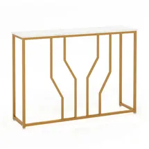 Costway Konsolentisch 110 x 30 x 80 cm Gold/Weiß