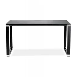 Gerader Schreibtisch XLINE  Kleiner, geradliniger Designer-Schreibtisch, ausgestattet mit einer schwarz lackierten Metallstruktur  Kadima Design