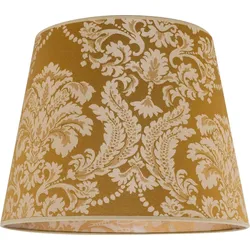 Licht-Erlebnisse Lampenschirm WILLOW Stoffschirm konisch in Gold Barock Design für E27 Pendelleuchten, DO1/9/0018