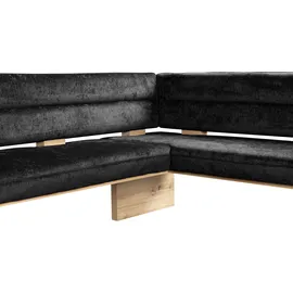 Home Affaire Eckbank HOME AFFAIRE "Louise Polsterbank, Esszimmerbank, Küchenbank", grau (magnet, dekor eiche ontario), B:212cm H:86cm T:170cm, Holzwerkstoff, Massivholz, Polyester, Sitzbänke, Eckbank, mit Nosag Wellenfedern im Sitz für mehr Komfort, Breite 212x170 cm